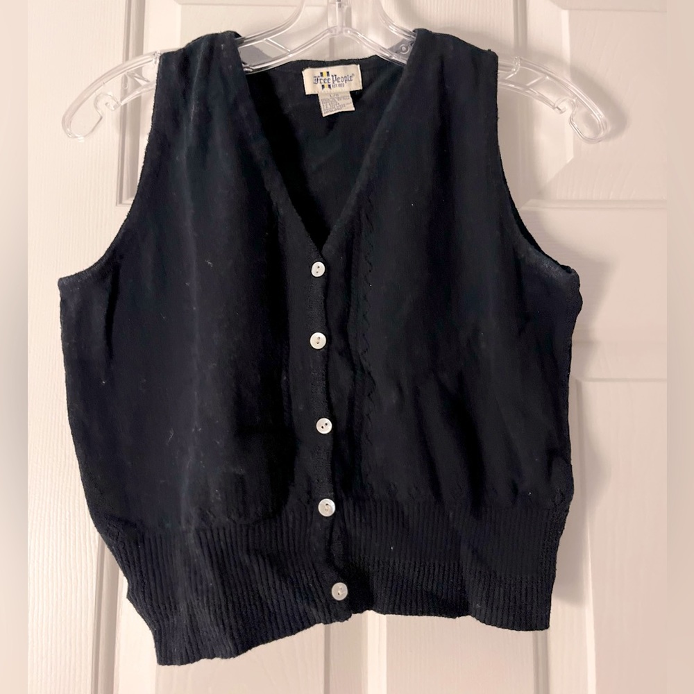 Free People Navy Sweater Sleeveless Junior L